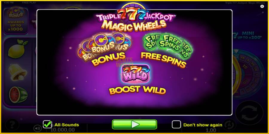 Картинка 1 ігрового апарату Triple 777 Jackpot Magic Wheels