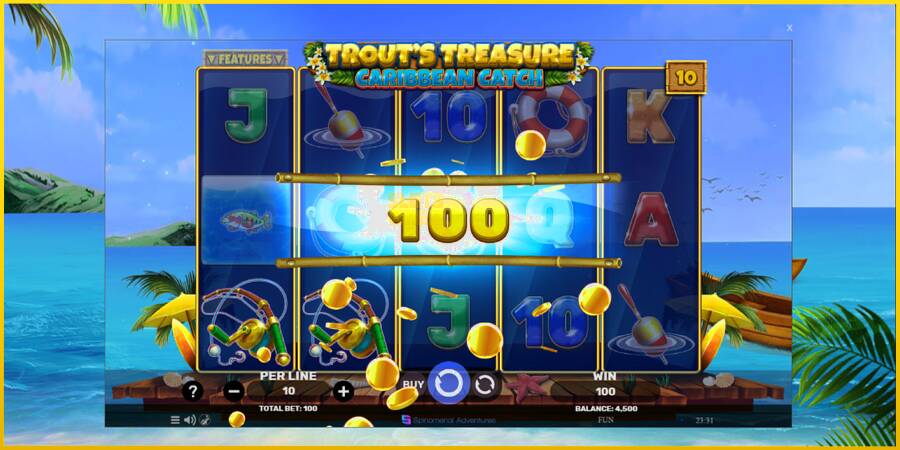 Картинка 3 ігрового апарату Trouts Treasure Caribbean Catch