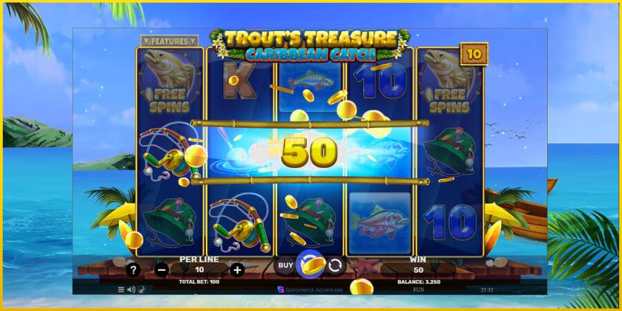 Картинка 4 ігрового апарату Trouts Treasure Caribbean Catch