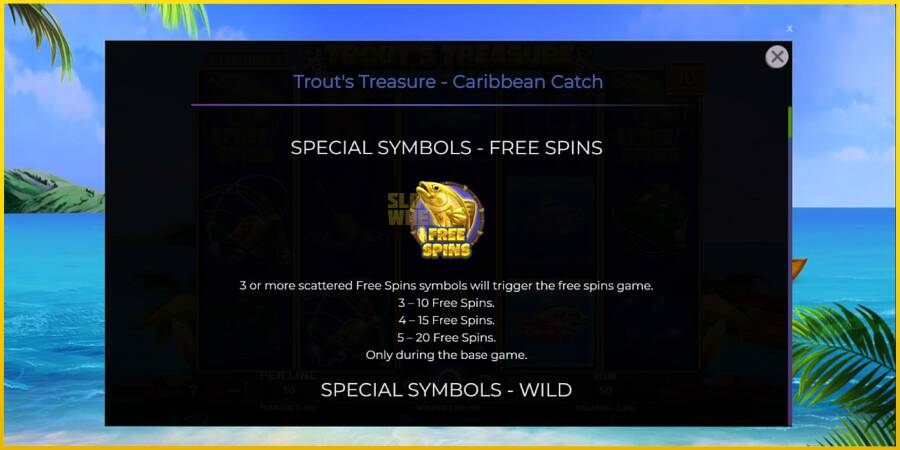 Картинка 5 ігрового апарату Trouts Treasure Caribbean Catch