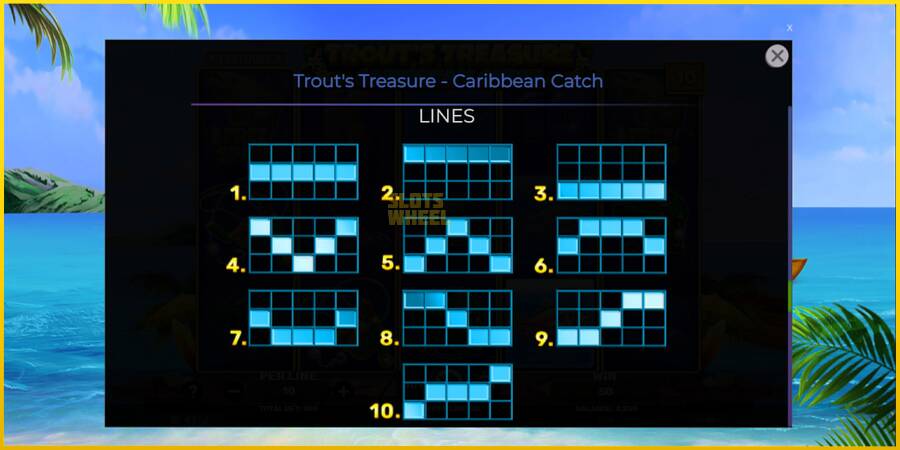 Картинка 7 ігрового апарату Trouts Treasure Caribbean Catch