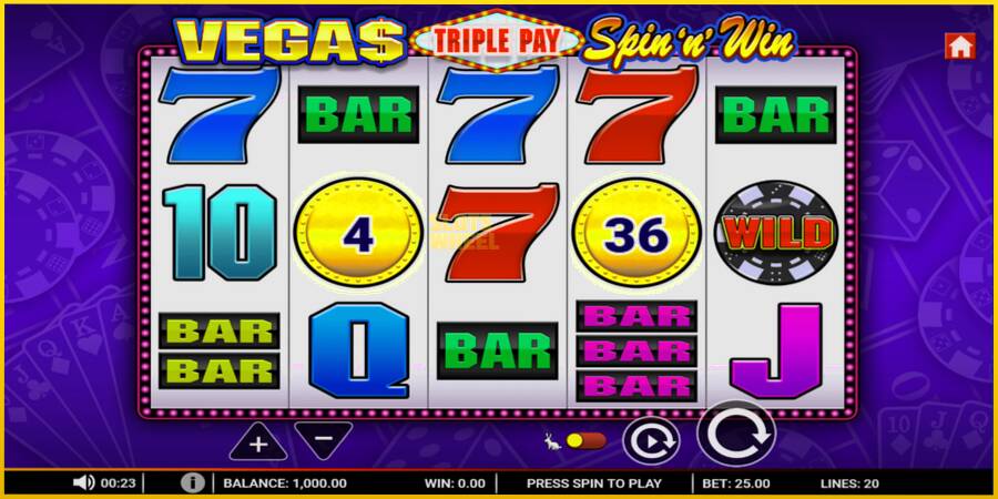 Картинка 1 ігрового апарату Vegas Triple Pay Spin n Win