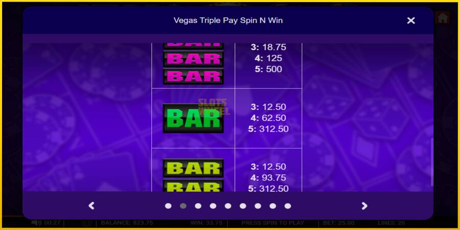 Картинка 4 ігрового апарату Vegas Triple Pay Spin n Win