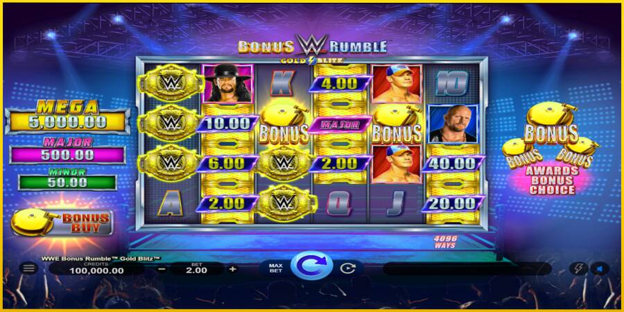 Картинка 1 ігрового апарату WWE Bonus Rumble Gold Blitz