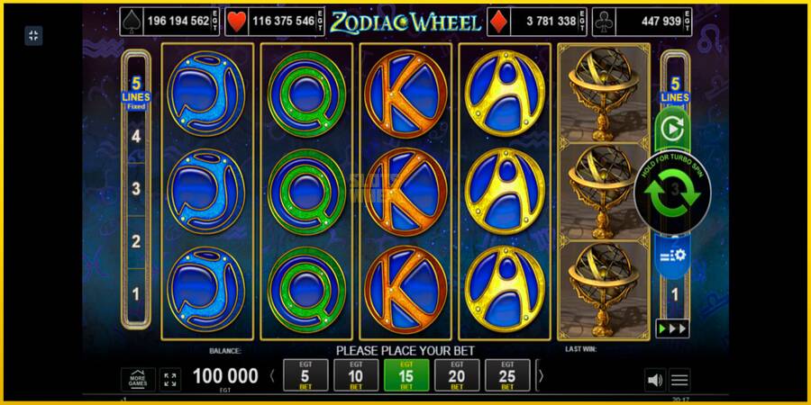 Картинка 1 ігрового апарату Zodiac Wheel