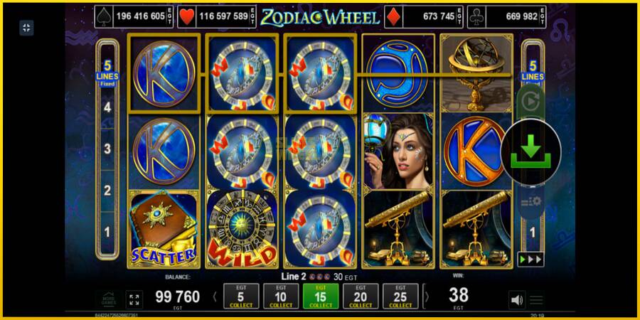 Картинка 3 ігрового апарату Zodiac Wheel