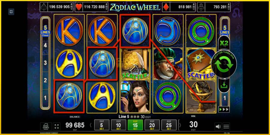 Картинка 4 ігрового апарату Zodiac Wheel