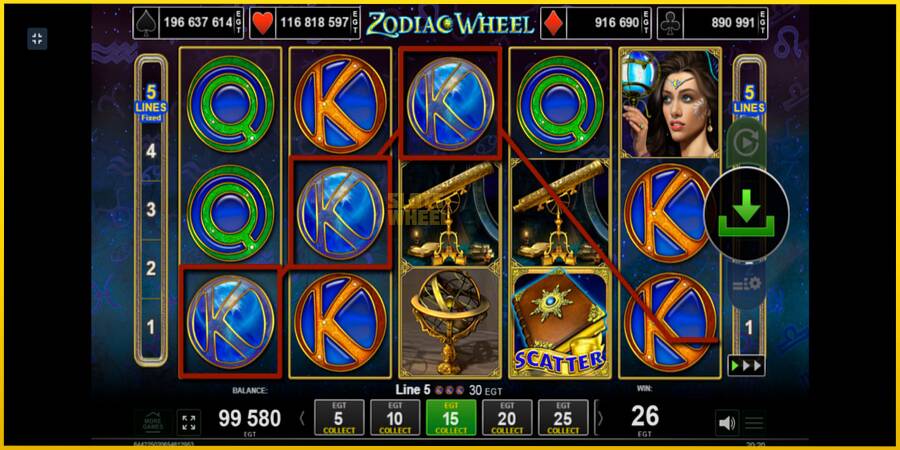 Картинка 5 ігрового апарату Zodiac Wheel